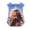 Mochila Azul Nueva de Anime Japonés para Lanzar Hechizos con Tiras Reflectantes, Diseño de Caricatura, Reductora de Peso, Protectora de Columna, Mochila Escolar de Poliéster