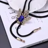 Polo Cuello Europeo y Americano Corbata BOLO para Hombre Corbata de Joya Flor de Cristal Collar Vintage Nuevos Accesorios