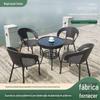 Fábrica de atacado lazer rattan bacia cadeira mesa quadrada e cadeira combinação PE simulação suporte de metal rattan cadeira conjunto de cinco peças