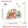 Adornos planos acrílicos 2D de Santa Claus y muñeco de nieve más vendidos transfronterizos, adornos colgantes decorativos con temática navideña