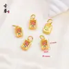 Colgante Zaki Lhamo esmaltado azul quemado en oro antiguo estilo Xizang de moda, accesorios de cuentas para pulsera y collar DIY, venta al por mayor