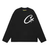 Camisetas Casuales Sueltas de Manga Larga Raglán con Bloques de Color Estampado de Letras Alcatraz para Hombre y Mujer Marca de Moda al por Mayor Transfronteriza