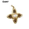 Wt-P2010 Exportação Mais Vendido Série Cruzada Ametista Amazonita Pérola Incrustado Banhado a Ouro 18K Pingente de Colar