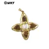 WT-JP216 Pingente Cruz Personalizado Design Turquesa Natural Pérola de Água Doce Banhado a Ouro 18K Acessórios de Joias