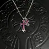 Collar de Doble Cruz de Lujo 2022 con Cadena para Clavícula Tachonada de Diamantes para Hombres y Mujeres, Colgante Fresco y Elegante