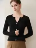 Cárdigan de Cachemira para Mujer 2026 Otoño/Invierno Nuevo Cuello Redondo Suave y Pegajoso Manga Larga Tejido de Punto Abotonado Top Corto Abrigo