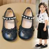 Zapatos para niñas, zapatos de cuero de princesa de ballet para niños, nuevo modelo de otoño 2026, zapatos de suela suave para bebé, zapatos con lazo para niña pequeña