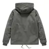 Casaco masculino acolchoado de algodão para outono e inverno, jaqueta masculina com capuz plus size, jaqueta acolchoada de algodão quente com zíper, casual esportiva com capuz, forrada de fleece