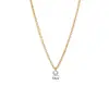 Collar Minimalista de Acero de Titanio Pequeño Redondo con un Solo Diamante, No se Desvanece, Cadena para Clavícula Versátil de Acero Inoxidable Bañado en Oro de 18K con un Toque de Lujo