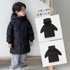 Inverno novo roupas masculinas femininas infantis jaqueta acolchoada quente de comprimento médio com capuz infantil casaco de moda