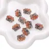 Accesorios de Encaje Tridimensional Hoja de Loto Hechos a Mano DIY Pulsera Collar Accesorios de Joyería Degradados Cuentas de Cristal de Loto de Doble Agujero