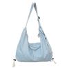 Bolsa jeans de grande capacidade feminina 2024 Nova bolsa de pano transversal de ombro vintage Niche All-match Commuter Dumpling Bag