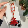 Otoño e Invierno Nuevo Ambiente Navideño Colorido Árbol de Navidad con Cuentas Colgante para Teléfono Móvil de Moda Pequeño Fresco Hebilla de Bolso para Llaves