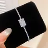 Pulsera de Clip de Papel Ovalada de Circonita Transfronteriza Europea y Americana para Mujer, Pulsera de Lujo Ligero de Alta Gama, Joyería de Mano Exquisita Versátil a la Moda