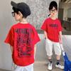 220g roupas infantis meninos de algodão de manga curta t- shirt verão novas crianças grandes verão verão menino casaco maré