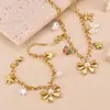 Elementos de Moda: Lazo, Colgante de Perla, Multielemento, Elegante Collar para Clavícula, Juego de Pulseras Resistente al Agua, Nuevo Estilo para Mujeres