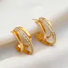 Nuevos Pendientes Pequeños de Exportación Transfronteriza Europea y Americana, Pendientes Metálicos Geométricos Simples con Diamante para Mujer, Estilo Francés Retro