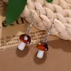 Pendientes de Hongo Dulce 3D Transfronterizos Europeos y Americanos, Juguetes de Comida Realistas Lindos de Dibujos Animados, Pendientes Versátiles Creativos Multicolor