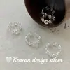 Corea del Sur Namdaemun Joyería de Plata al por Mayor Anillos Simples de Espiral Entrelazados de Plata de Ley S925, Estilo Minimalista Único Apilable