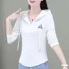 Ropa Sudadera con Capucha de Moda Elegante Versátil Ajustada con Letra A de Otoño Nuevo Manga Larga
