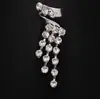 Anel Vintage Usado com Franja de Gota d'Água e Strass para Mulheres, Joia Retro de Luxo Leve de Alta Qualidade, Anel de Design de Nicho