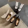 Zapatos Mary Jane de Piel de Oveja Cómodos con Cuña Baja que Aumentan la Altura 2026 Otoño Punta Redonda Tacón Medio Piel Genuina Completa Correa Única Zapatos para Mujer