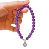 Pulsera de Plata 925 de 6mm de Amatista Natural Uruguaya Púrpura Real Vítrea