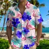 Comercio exterior transfronterizo nueva moda casual para hombre talla grande camisa de manga corta con estampado 3D, camisa de hombre