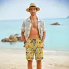 Temu Transfronteiriço 2025 Verão Masculino Shorts Hawaiian de Praia Largos Tamanho Europeu Amazon Calças Casuais de Cinco Pontos para Homens