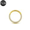 Fábrica de joyería Gaibei F136 con anillo nasal cerrado de forma especial con incrustaciones de diamantes, anillo nasal de titanio para perforación, anillo para pezón y perforación transfronteriza europea y americana