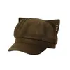 Gorra de visera de estilo newsboy de alta gama, moderna y genial, de nicho, con orejas de gato, para niñas coreanas, adecuada para primavera y otoño, hace que la cara se vea más pequeña, sombrero infantil lindo y divertido estilo caricatura