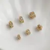 Cuentas Espaciadoras de Zirconia que Conservan el Color Chapadas en Oro de 14K, Forma de Ocho con Agujero Grande, Cuentas de Rueda, Materiales para Collares, Accesorios de Espaciadores para Joyería DIY