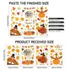 Pegatinas Electrostáticas para Vidrio de Acción de Gracias de Otoño Transfronterizas con Patrones de Pavo, Calabaza y Hojas, Decoraciones Desmontables con Temática de Cosecha para Tiendas