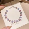 Pulseira Oval de Zircônia Dopamina Estilo Coreano Moda Simples Doce Versátil Joia para o Dia a Dia para Mulheres