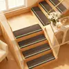 Alfombrillas Luminosas para Peldaños de Escalera Adhesivas sin Pegamento Alfombrillas Domésticas de Madera Maciza para Escaleras Peldaños Alfombrillas Silenciosas Antideslizantes para Suelo Alfombrillas para Pies Domésticas