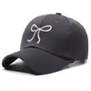 Gorra de Béisbol con Lazo Transfronteriza de Comercio Exterior Nueva de Primavera y Verano Linda y Dulce Gorra con Visera Bordada Tridimensional Sombrero Versátil para Mujer
