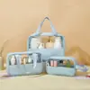 Almacenamiento Directo de Fábrica en Stock Set de Tres Piezas para Viaje Bolsa de Artículos de Tocador Impermeable Bolsa de Almacenamiento de Gran Capacidad Bolsa Cosmética de PU Mate