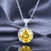 Nuevo traje de Loto Full Diamond Colgante de Diamante Amarillo Brillante de 7.5 quilates Aretes Paraiba Anillo Tesoro de Color j8109