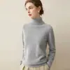 Suéter de cachemir 100% para mujer de otoño e invierno, jersey de cuello alto, corto, holgado, versátil, tejido base, suéter cálido