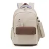 Mochila estilo japonês inspirada no Instagram com alto apelo estético, fresca e doce, mochila color-blocking dopamina, bolsa leve de duas alças para alunos do ensino fundamental e médio