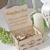 Placa de Decoração de Casamento Borboleta de Madeira Transfronteiriça Assinatura Ornaments Caixa de Madeira Pequena com Mensagem de Amor Artesanato de Decoração de Festa