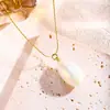 Collar de Acero Titanio Grueso Trenzado de Resina Colorida Forma Ovalada para Mujer, Joyería Transfronteriza, Diseño Ins de Nicho, Sensación de Alta Gama y Elegancia