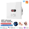 Interruptor de Sensor de Onda Infrarroja para Pared Inteligente Wifi Tuya Panel Táctil Sin Contacto Interruptor de Sensor con Control Remoto Estándar UK/EU