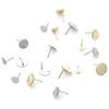 Pendientes de acero inoxidable con recubrimiento al vacío para soldar obleas, 8-12 mm, pendientes planos, accesorios para pendientes DIY, en stock