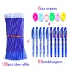 Set de 100+16 bolígrafos borrables 0.5mm recargas de bolígrafo gel mágico útiles escolares para estudiantes papelería linda