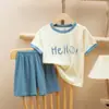 Ropa de Verano para Bebés Niños Niñas Algodón Puro Nuevo Estilo Conjunto Ropa para Casa Pantalones Cortos