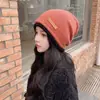 Gorro Quente de Outono e Inverno, Estilo Despojado, À Prova de Frio e Vento, Versátil, Tamanho Grande para Circunferência da Cabeça, Chapéu de Lã Tricotado, Caimento Solto