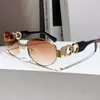 Gafas de sol ovaladas personalizadas para mujer, metal, estilo urbano moderno, gafas retro para sesión de fotos de influencers transfronterizos