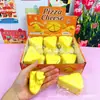 Brinquedo squishy de pão com queijo e manteiga, rebote lento, comida simulada, pequeno brinquedo para alívio do estresse, macio, pegajoso e mastigável