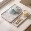 Bandeja de drenaje de doble capa, estante de almacenamiento de tazas de agua, bandeja de recolección y filtración de agua, cesta de drenaje de plástico rectangular, nuevo diseño
